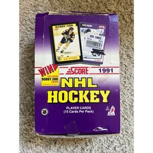 1991 SCORE HOCKEY CARDS US EDITION WAX BOX - 36 UNOPENED PACKS
